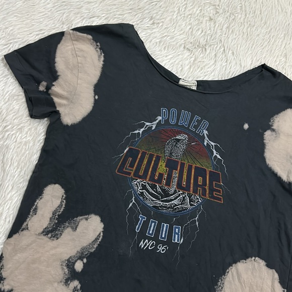 Modish rebel black distressed rock n roll t shirt size small - Picture 2 of 5